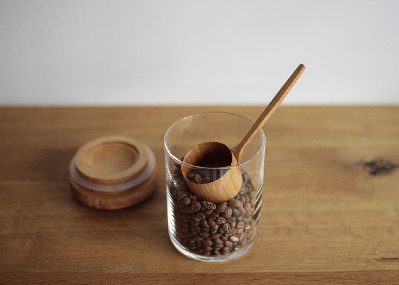 コーヒーキャニスターと珈琲杓のセット S（サクラ材） | doinel / ドワネル