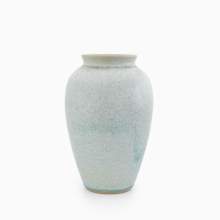 Stoneware Flower Vase h18cm - crystallized turquoise