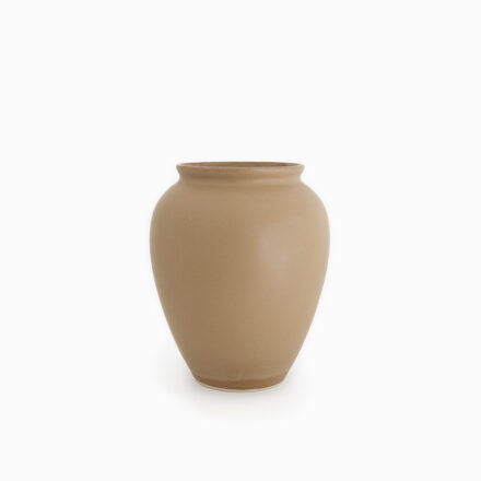 Stoneware Flower Vase h16 - matt hazelnut