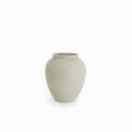 Stoneware Flower Vase h12 - matt grey green